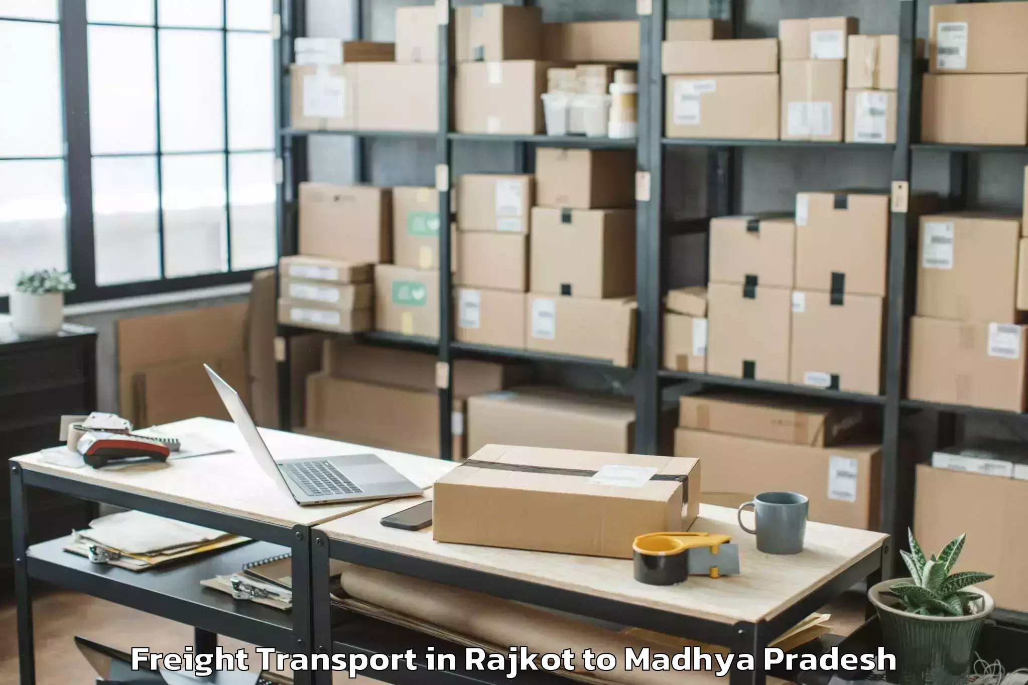 Reliable Rajkot to Guna Freight Transport